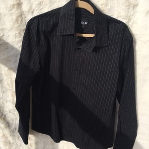 LA 32 Black Pinstripe Button Down
